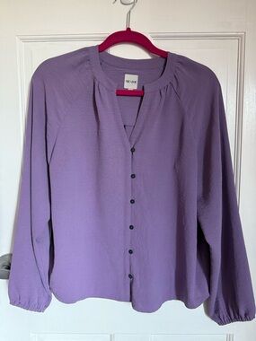 NIC+ZOE Lavender Purple Button-Front Blouse